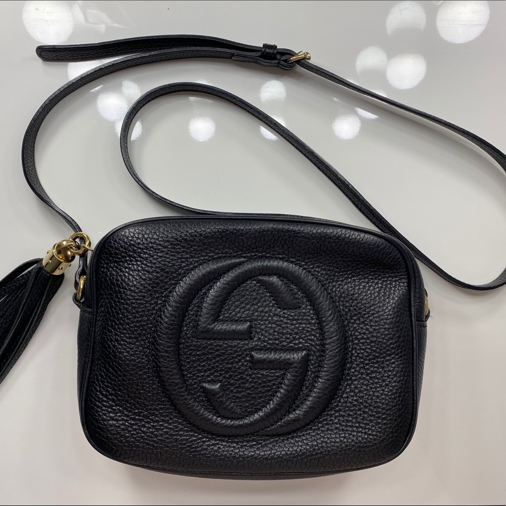 Gucci Small Leather Disco Bag Black